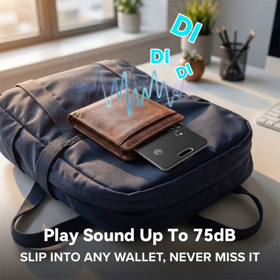 Vivilife Ultra-Slim Wallet Tracker Black – Kabelloses Lade-Gerät mit Ortungsfunktion für Google Find Hub und Apple Find Hub als Smart Tag zur Verlustprävention - Bild 5