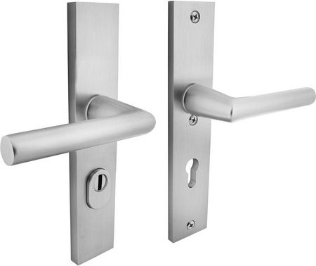 Intersteel Schutzbeschlag Aluminium Silber mit Kernziehschutz PZ 72 mm eckig Drücker/Drücker - Bild 1
