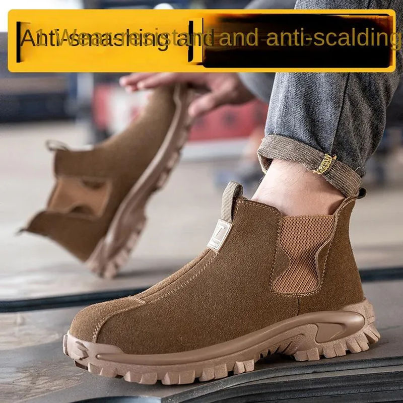 Avant-garde Arbeitsschutzschuhe für Herren, bruch- und durchtrittsichere Sicherheitsschuhe in Braun, Größe 46 - Bild 3
