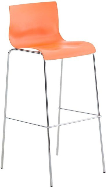 TPFLiving Barhocker Hope in Orange mit Chromoptik Metallgestell und Kunststoff-Sitzfläche - Bild 1