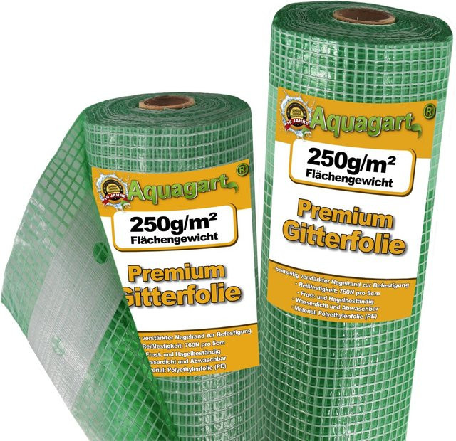 Aquagart Gitterfolie für Gewächshaus und Frühbeet, transparent/grün, Breite: 150 cm, Länge: 350 cm - Bild 2