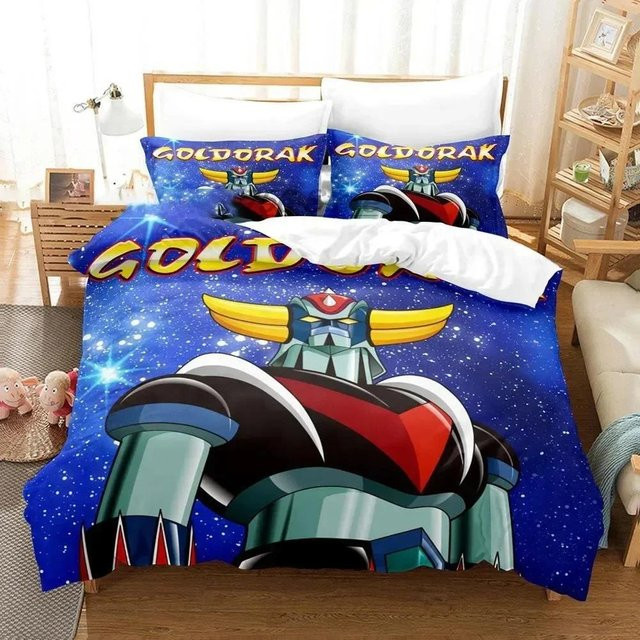 Bettwäsche-Set Goldorak Grendizer mit Bettbezug und Kissenbezug, Blau, B/B: 228 x 228 cm - Bild 1