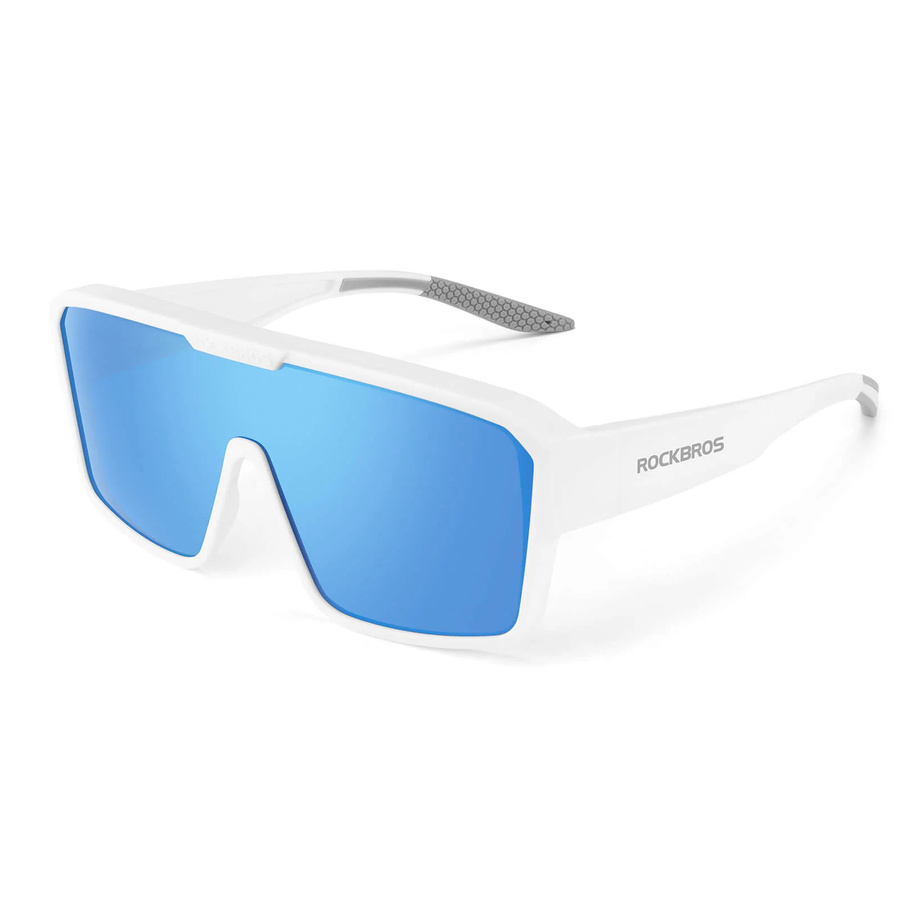 ROCKBROS Fitover-Sonnenbrille, blau-weiß, Unisex, Vollrand, Kunststoff, polarisiert - Bild 1