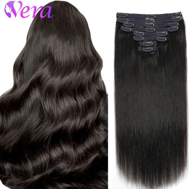 mayfive Clip In Extensions, Brazilian Virgin Human Hair, 8 Stück, 120g - Bild 1
