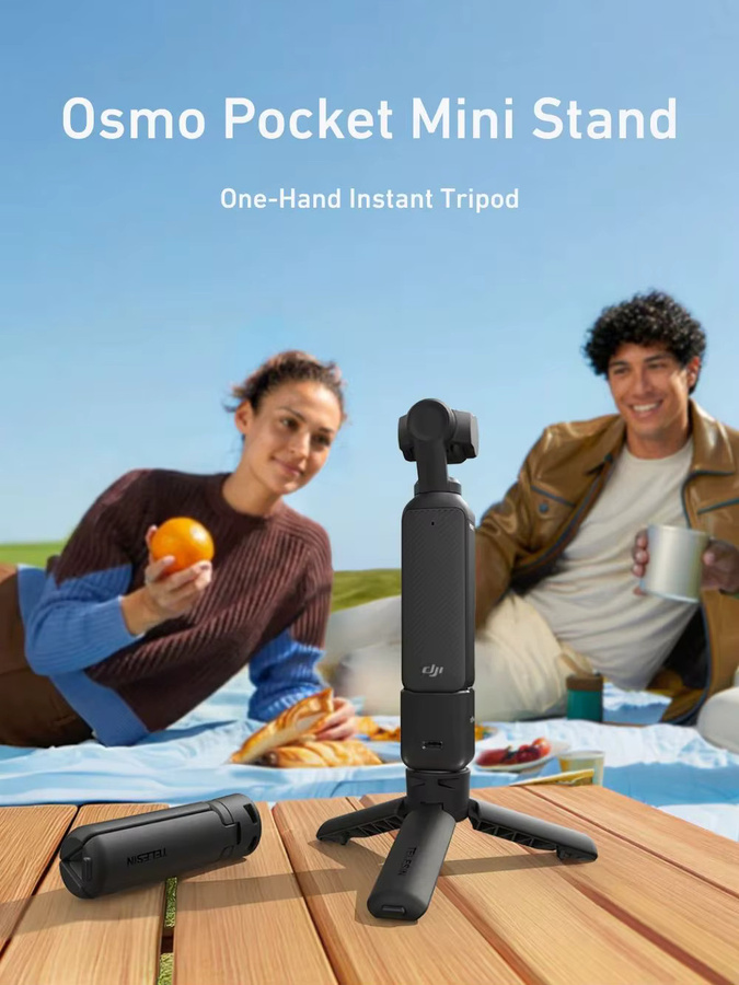 TELESIN Mini Quick Release Universal Stativ Handgriff in Schwarz für GoPro Insta360 und DJI Osmo Action Kameras mit 1/4 Zoll Schrauben Adapter - Bild 6