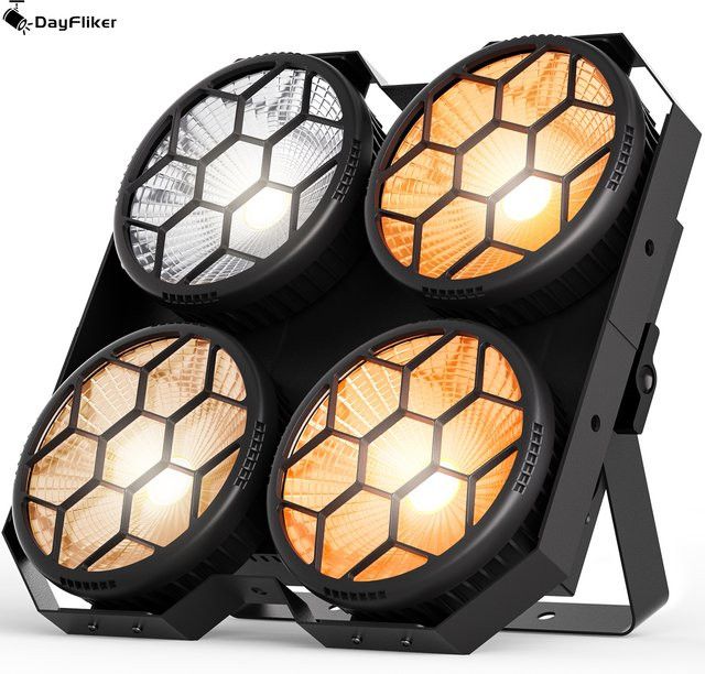 DayFlicker 2in1 COB LED Bühnenlicht mit 4 Augen und 4x100W DMX512 Blinder für DJ, Disco und Party - Bild 1