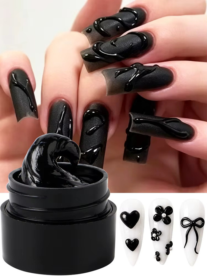 Full Beauty 3D-Modelliergel, Schwarz, 5 ml, Glänzend - Bild 7