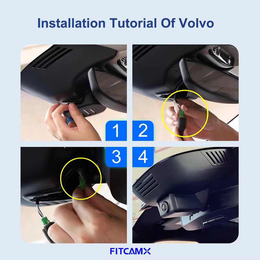 FITCAMX 4K UHD Dashcam in Schwarz für Volvo Polestar 2, Polestar 3, S60, V60, C40, EC40, EX30, EX40 und ES90 - Bild 4