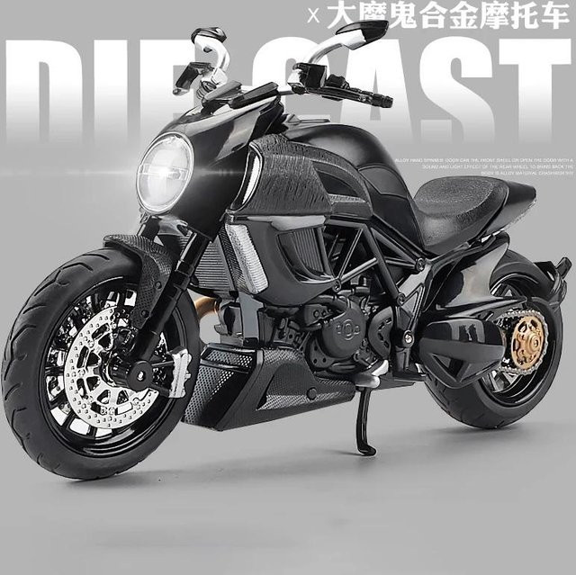 Linyi toy car Ducati Diavel Carbon, Motorradmodell, 1:12, Rot, Grau, Schwarz, ab 14 Jahren - Bild 1