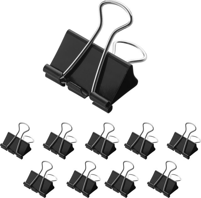 Foldback-Clips aus Metall in Schwarz, 12 Stück, 41 mm Metallklammern für Dokumente - Bild 1