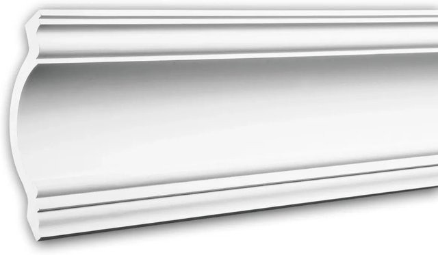 PROFHOME Eckleiste aus Polyurethan als Deckenleiste und Stuckleiste in Weiß, B/H/T: 200 x 10,5 x 15,6 cm - Bild 1