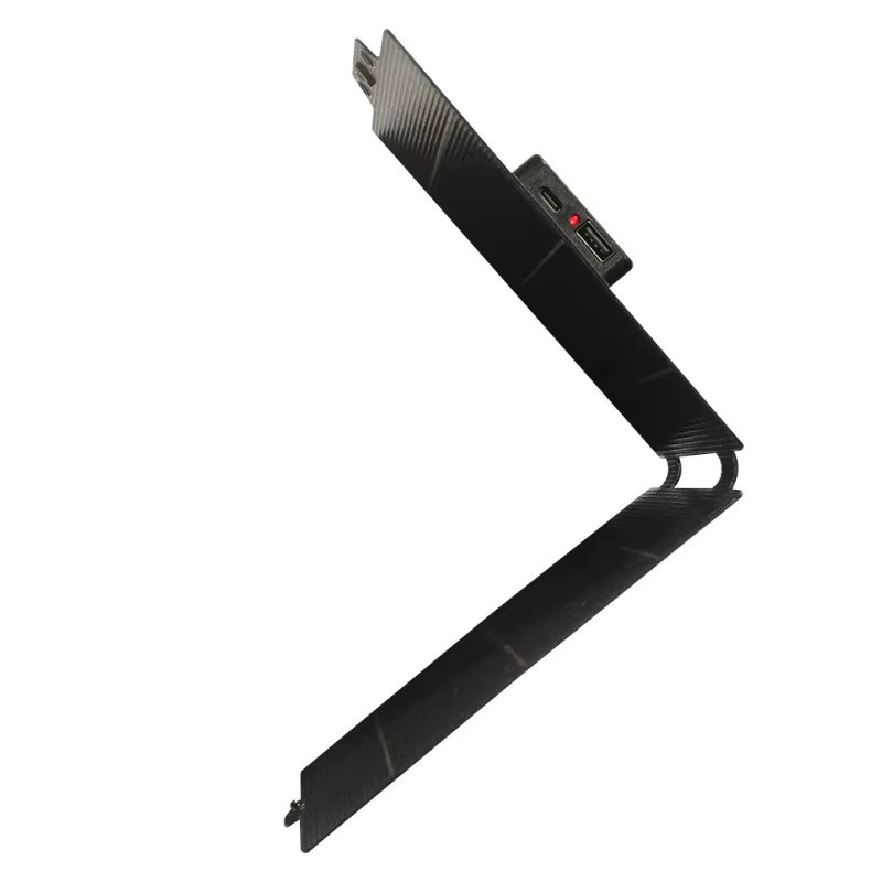 Luxuglow Faltbares Solarladegerät 10W mit USB-C und USB-A für Camping und Notfälle, Schwarz - Bild 5