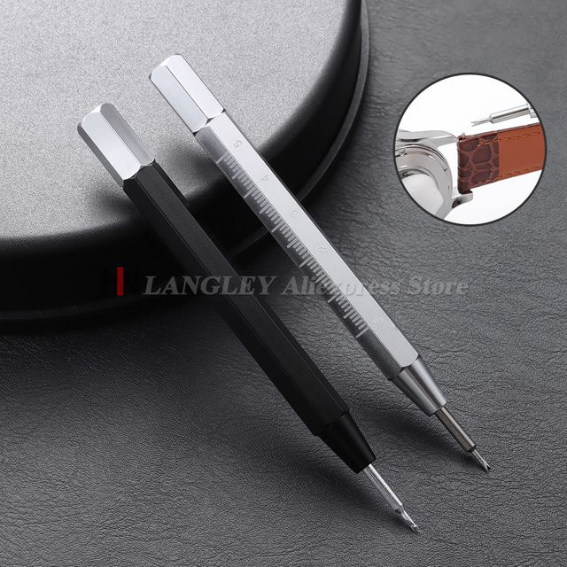 langley Uhrenarmband-Federsteg-Entferner-Werkzeug, Edelstahl, Silber Schwarz - Bild 1