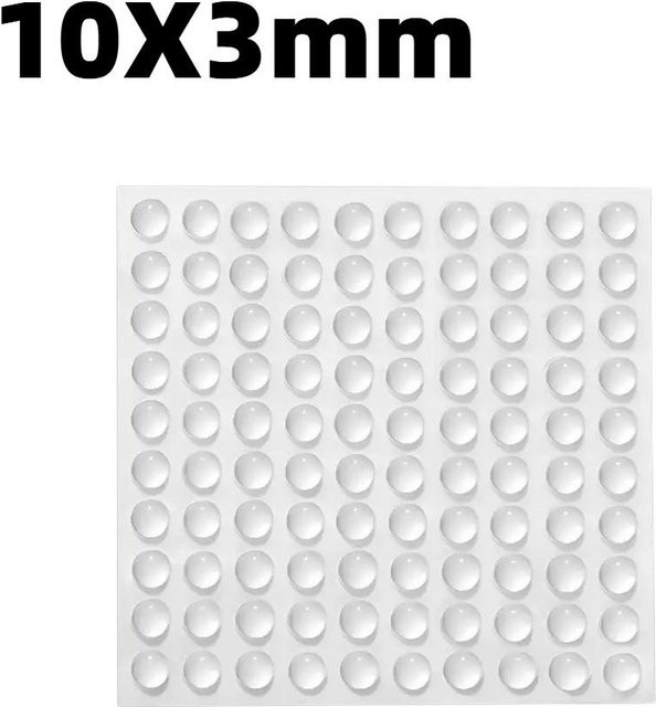 100 Stück Selbstklebende Silikon-Möbelgleiter Lanzhong home life Schrankpuffer Gummidämpfer Pufferkissen in Transparent und Schwarz, Durchmesser: 10 mm, Höhe: 3 mm - Bild 1