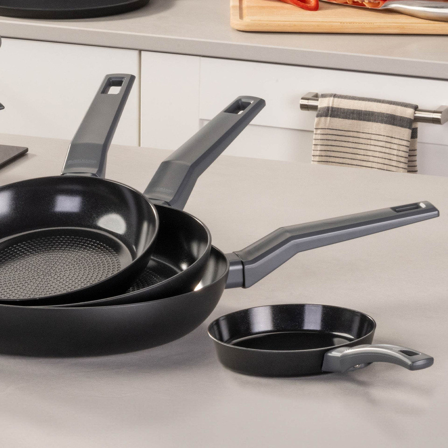 Fackelmann Bratpfannen-Set Statement, 4-teilig, Keramik, Antihaftbeschichtung, Schwarz, Durchmesser: 14 cm, 20 cm, 24 cm, 28 cm - Bild 2