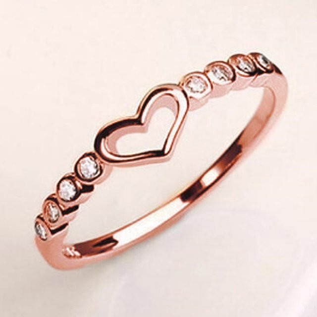 Huitan Ringe, Herz-Fingerringe, Damen, ohne Stein - Bild 1