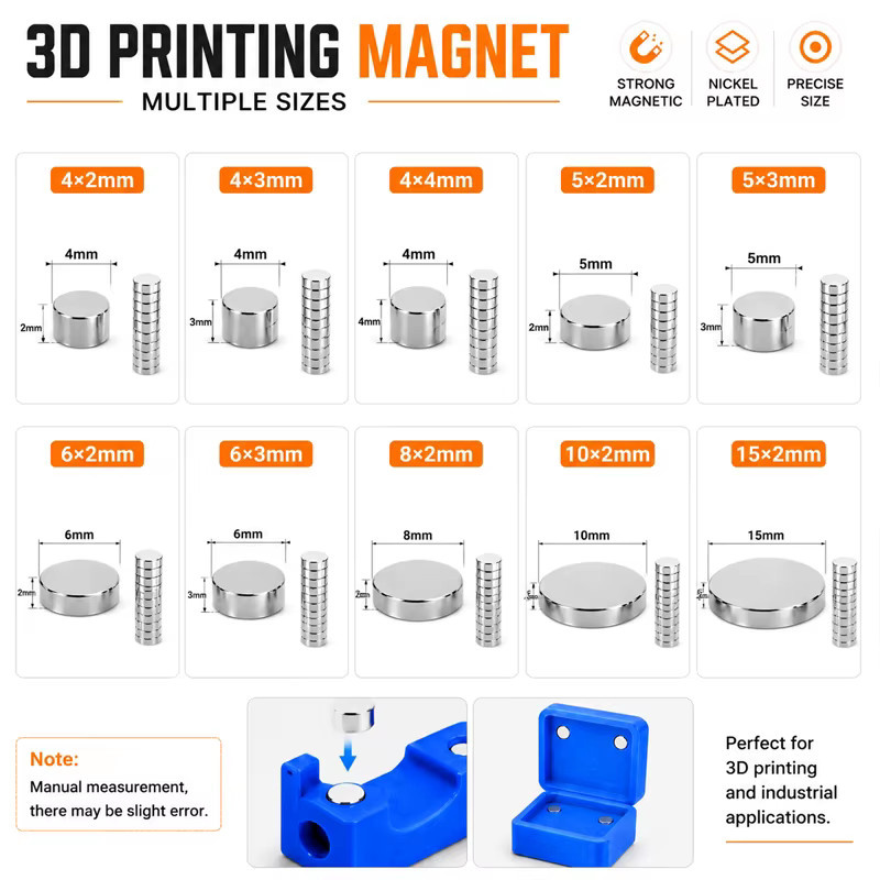 3D-Druckwerkzeug-Set mit Neodym-Magnetscheiben in 10 Größen für Bambu Lab FDM-Drucker - Bild 6