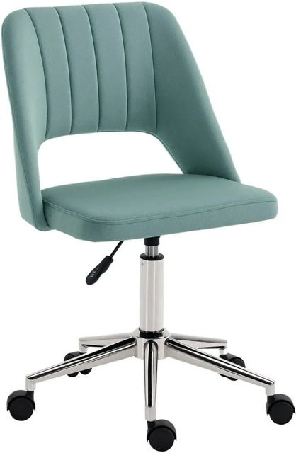 Vinsetto Bürostuhl in Grün mit Samtoptik aus Polyester, B: 49 cm, T: 60 cm, H: 79-91 cm - Bild 1
