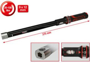 KS Tools ERGOTORQUE precision Einsteck-Drehmomentschlüssel 20-100 Nm, 9x12 mm, schwarz - Bild 2