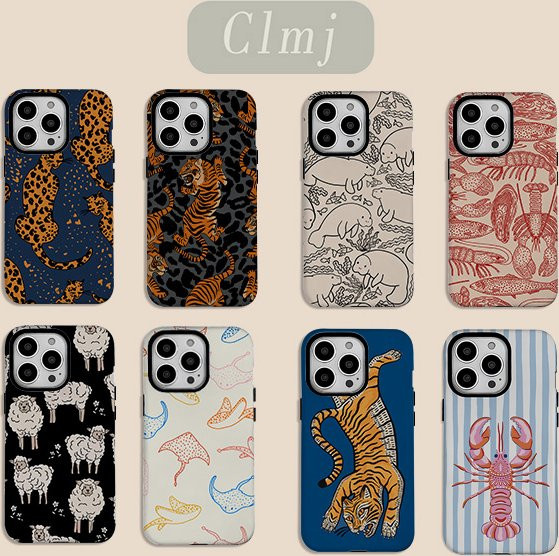 Clmj Handyhülle mit süßen Tier-Motiven für iPhone 17 16 15 14 13 12 11 Pro Max Plus und XS XR in Multicolor mit Doppelschicht-Abdeckung - Bild 1