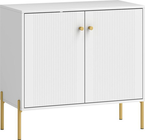 HOMCOM Modernes Sideboard in Weiß mit Marmoroptik und Stahlbeinen, B/T/H: 80 x 39,1 x 76 cm