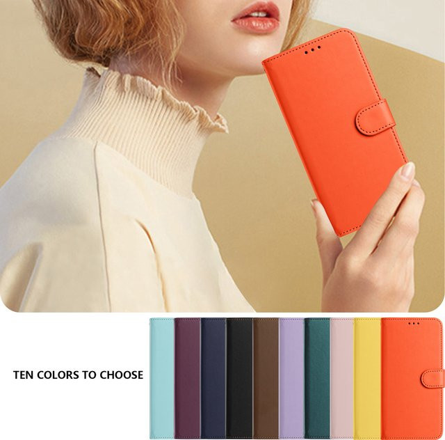 Einfarbige PU-Leder-Schutzhülle mit Kartenfächern und Lanyard für Samsung Galaxy A17 A37 A57 A36 A56 M36 A55 M56 A07 A06 in Blau oder Schwarz - Bild 1