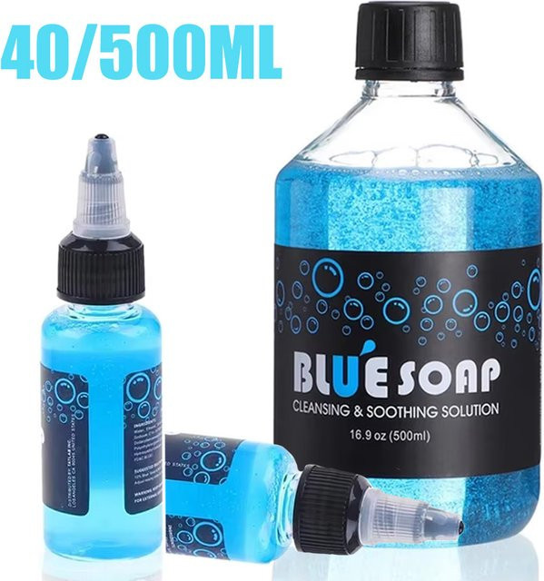 Usiriy Tattoo-Blaue Seife, Flüssigseife, 40 ml, Unisex - Bild 1