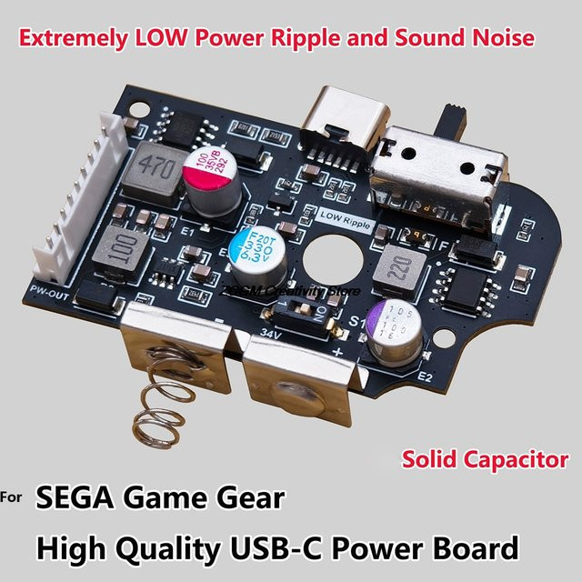 SEGA GG Konsole USB-C Power Board PCB Motherboard mit IPS LCD Bildschirm für Retro-Reparaturen in Schwarz - Bild 1