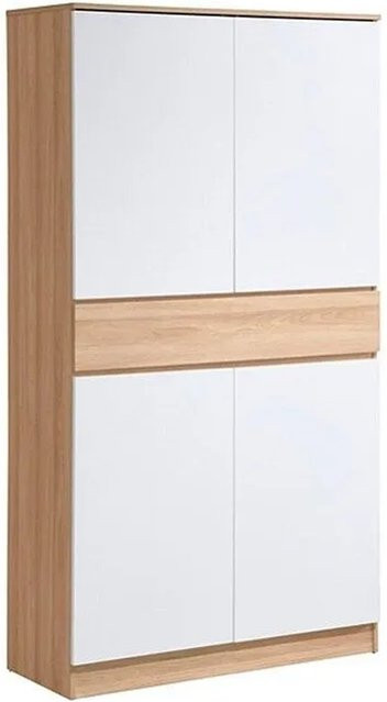Schuhschrank Coviana in Weiß mit Türen und Schubladen, Breite: 100 cm - Bild 1