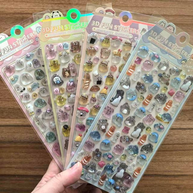 4 Stück 3D Cartoon Geister Aufkleber aus Resin in Multicolor von Sticker Story Store - Bild 1