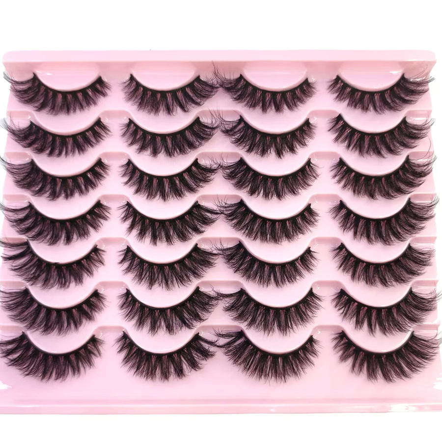HBZGTLAD Falsche Wimpern, 14-Doppel-Nervwimpern, russische Locken - Bild 5
