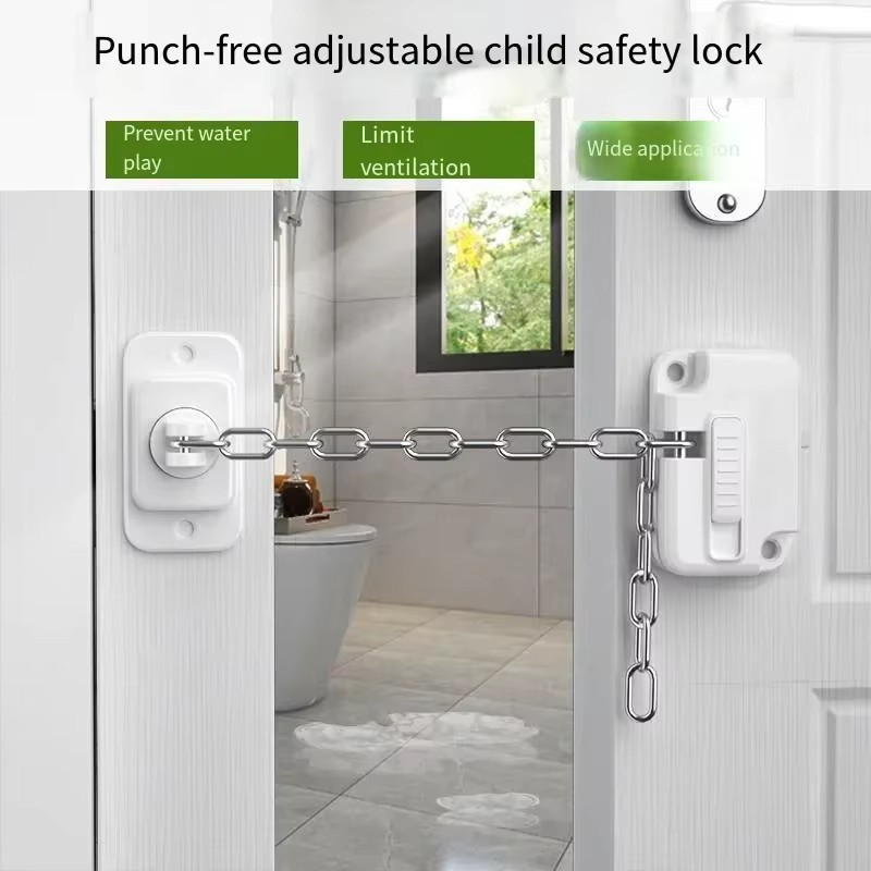 vvocci Kindersicherung Baby-Fensterschloss aus Edelstahl in Weiß für Schrank- und Kühlschranktüren - Bild 2