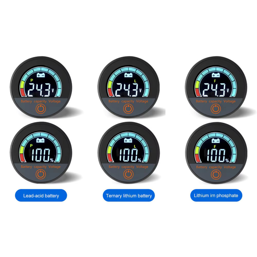 Gaqqee Digitales eingebettetes Voltmeter DC 8–100 V, Wasserdichter Batteriekapazitätsmonitor und Kfz-Voltmeter-Tester in Schwarz - Bild 4