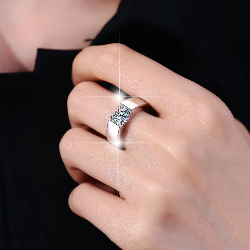 SAY Verlobungsring, 925 Silber vergoldet, Moissanit, Damen - Bild 2