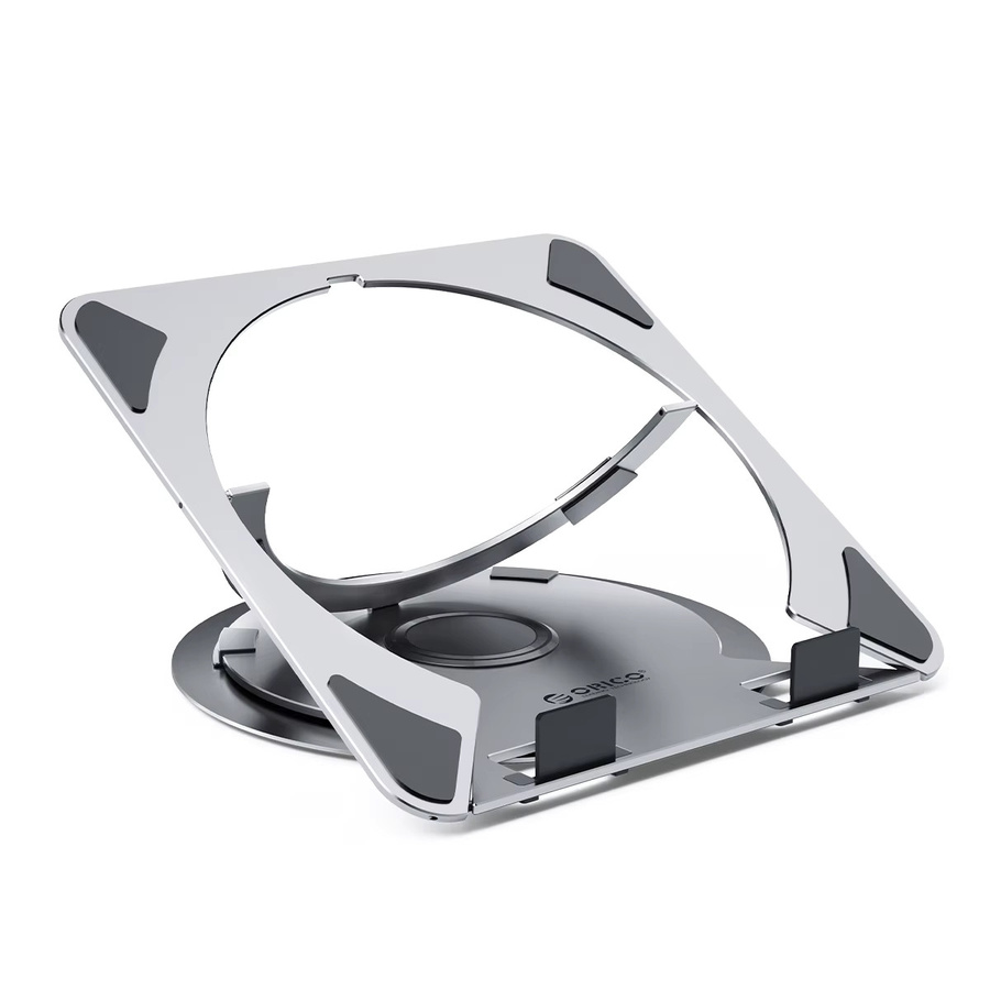 ORICO Laptop-Ständer für Schreibtisch, verstellbarer und 360 Grad drehbarer ergonomischer Notebook-Halter mit RGB-Beleuchtung für Laptops bis 17 Zoll, Silber/Grau - Bild 6