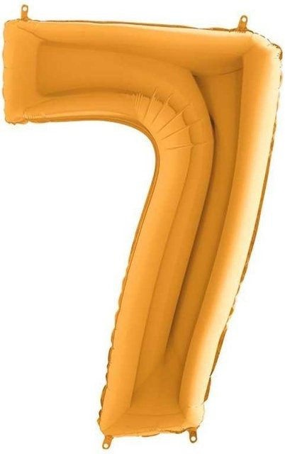 Grabo Folienballon Zahl 7 in Gold, Höhe: 66 cm - Bild 1