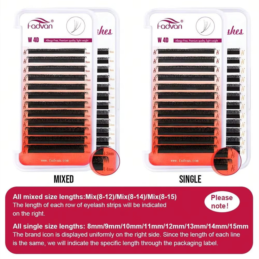 FADVAN Lashes 4D W-Form Wimpernverlängerung, Black, Natürlich - Bild 4