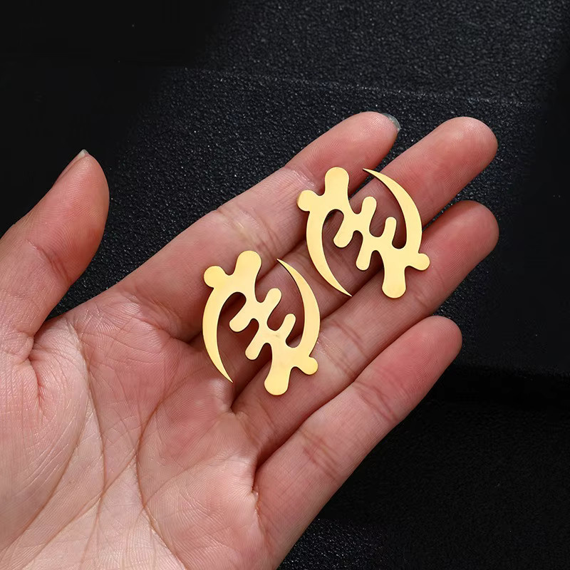 Anniyo Ohrstecker Symbol, Adinkra Gye Nyame, 1,5 cm/3 cm - Bild 2