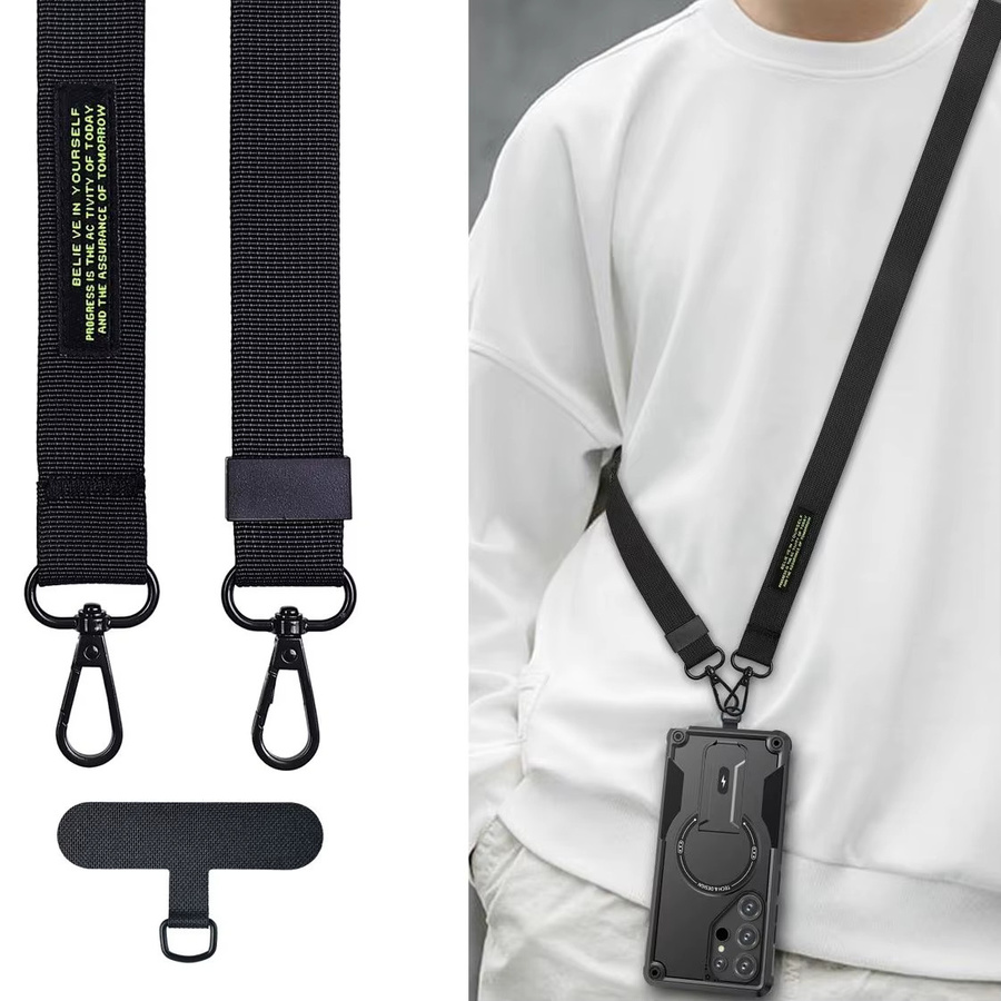 Robuste Handyhülle mit Handyband für Samsung Galaxy Modelle in Schwarz - Bild 4