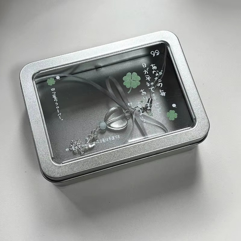 Retro Japanischer Desktop-Organizer mit Kleeblatt-Design, transparenter Aufbewahrungsbox für Photocards, Anstecknadeln und Schreibwaren - Bild 2