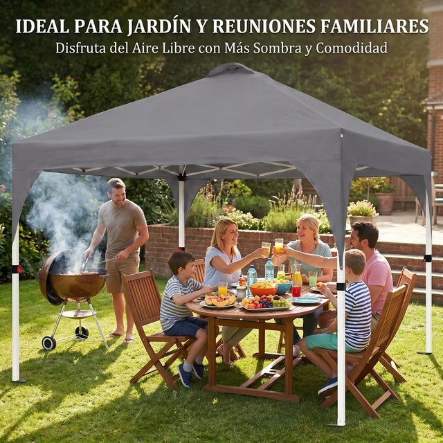HiMISS Faltzelt Gartenparty-Pavillon aus 150D Oxford-Gewebe mit zentralem Verriegelungsmechanismus, B/T/H: 300 x 300 x 270 cm - Bild 1