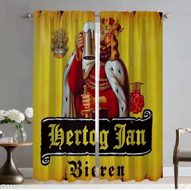 HERTOG JAN Tüll-Fenstervorhänge 2er-Set Gelb, semi-transparent, B: 50 cm, H: 70 cm - Bild 1