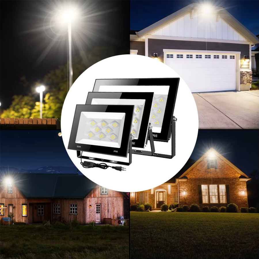 Asign LED-Flutlichtstrahler IP66 wasserdicht für Außenbereiche, 100W, 6500K Kaltweiß, Schwarz - Bild 5