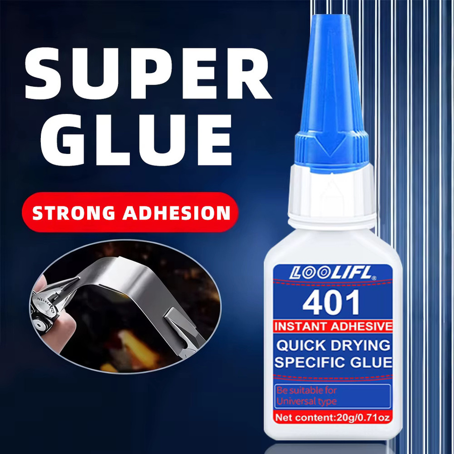 LOOLIFL 401 Sofortkleber Cyanacrylat-Superkleber für Kunststoff, Metall, Holz, Gummi, Leder und Keramik, 20 g - Bild 3