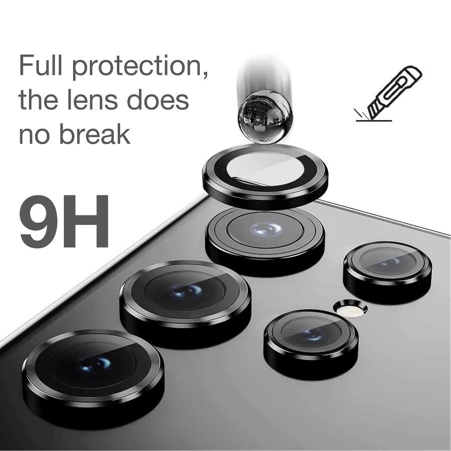Kamera-Objektivschutz aus gehärtetem Glas für Samsung Galaxy S25, S24 Ultra und S26 Plus in Silber - Bild 3