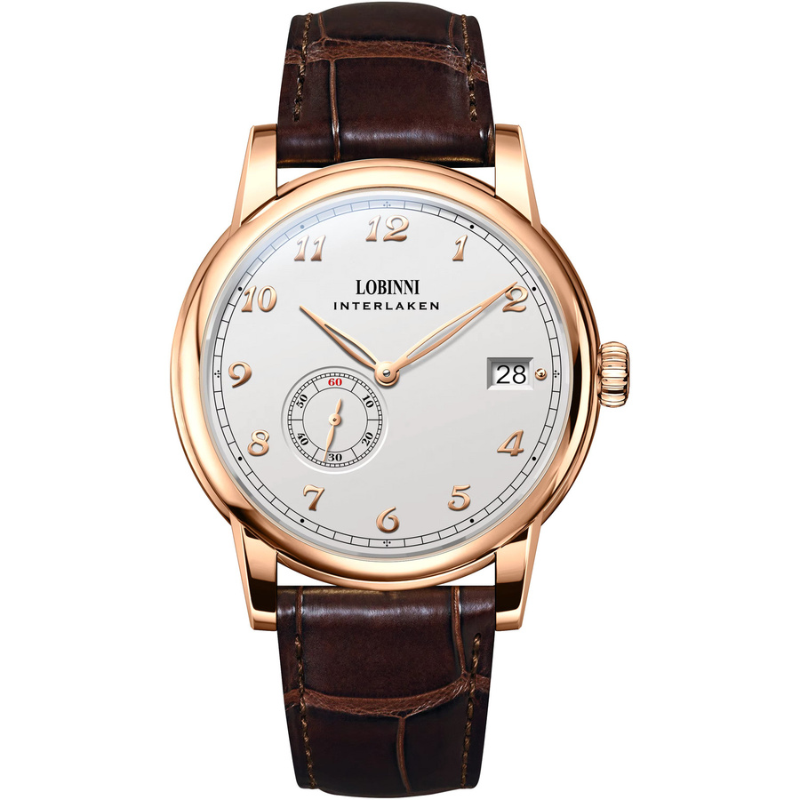 LOBINNI Armbanduhr Automatik, Edelstahl, Leder, 40 mm, Herren - Bild 2