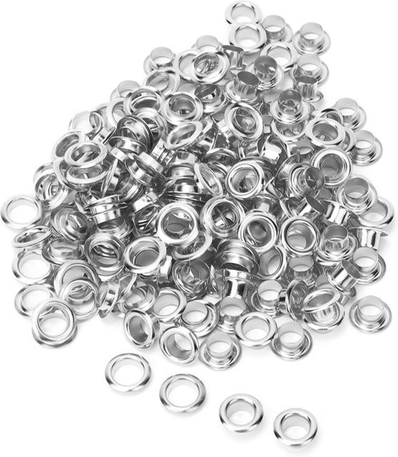 100 Stück ZuiyouSports1 Doppelseitige Hohlnieten aus Messing in Silber, 6mm Durchmesser für Kleidung, Taschen, Gürtel und Schuhe - Bild 1
