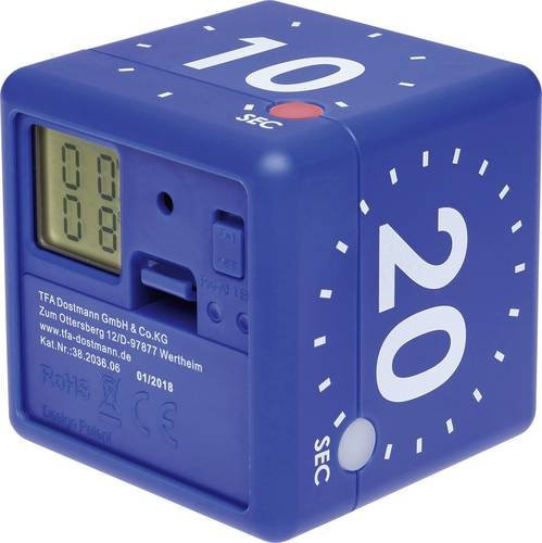 TFA Dostmann CUBE Timer Digital Blau - Bild 1