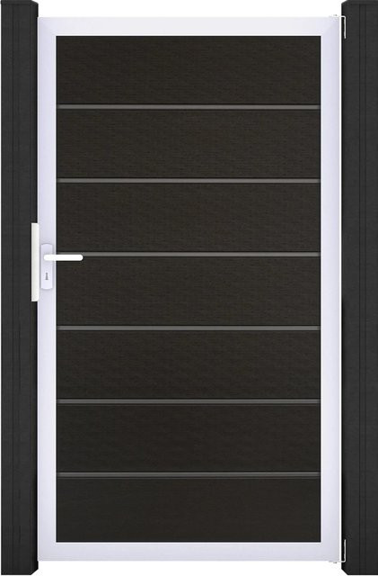 GroJa Tor Solid Grande Premium Schwenktor in Schwarz mit Aluminium Rahmen B: 150 cm, H: 180 cm - Bild 1