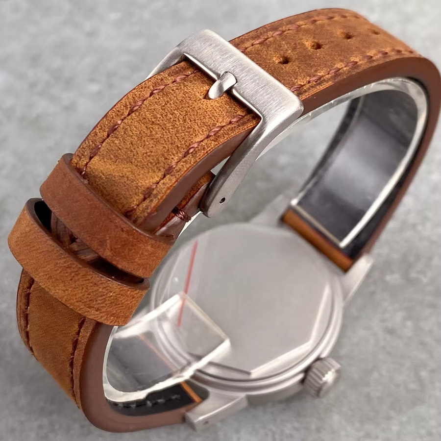Tandorio Taucheruhr, Automatik, Edelstahl, 36 mm, Leder, Herren, Schwarz - Bild 5